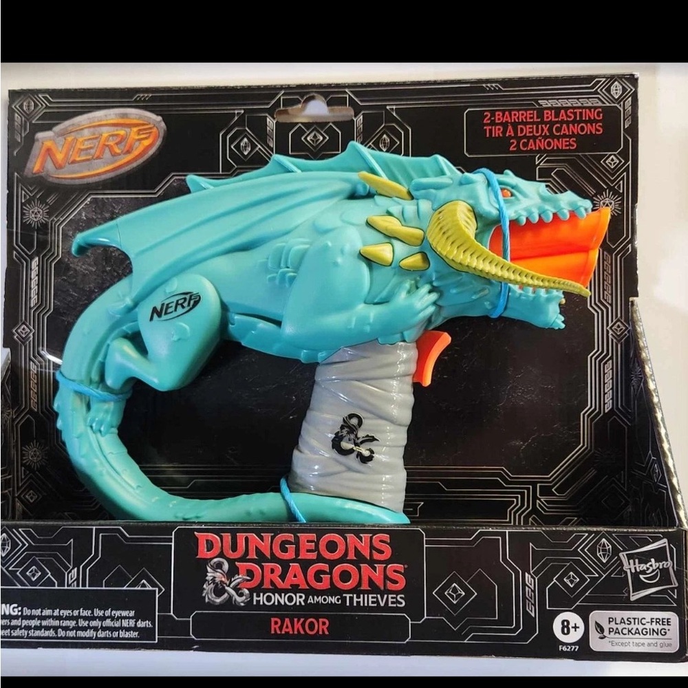 Nerf Dungeons & Dragons Rakor Blaster - Aqua and Orange NWT